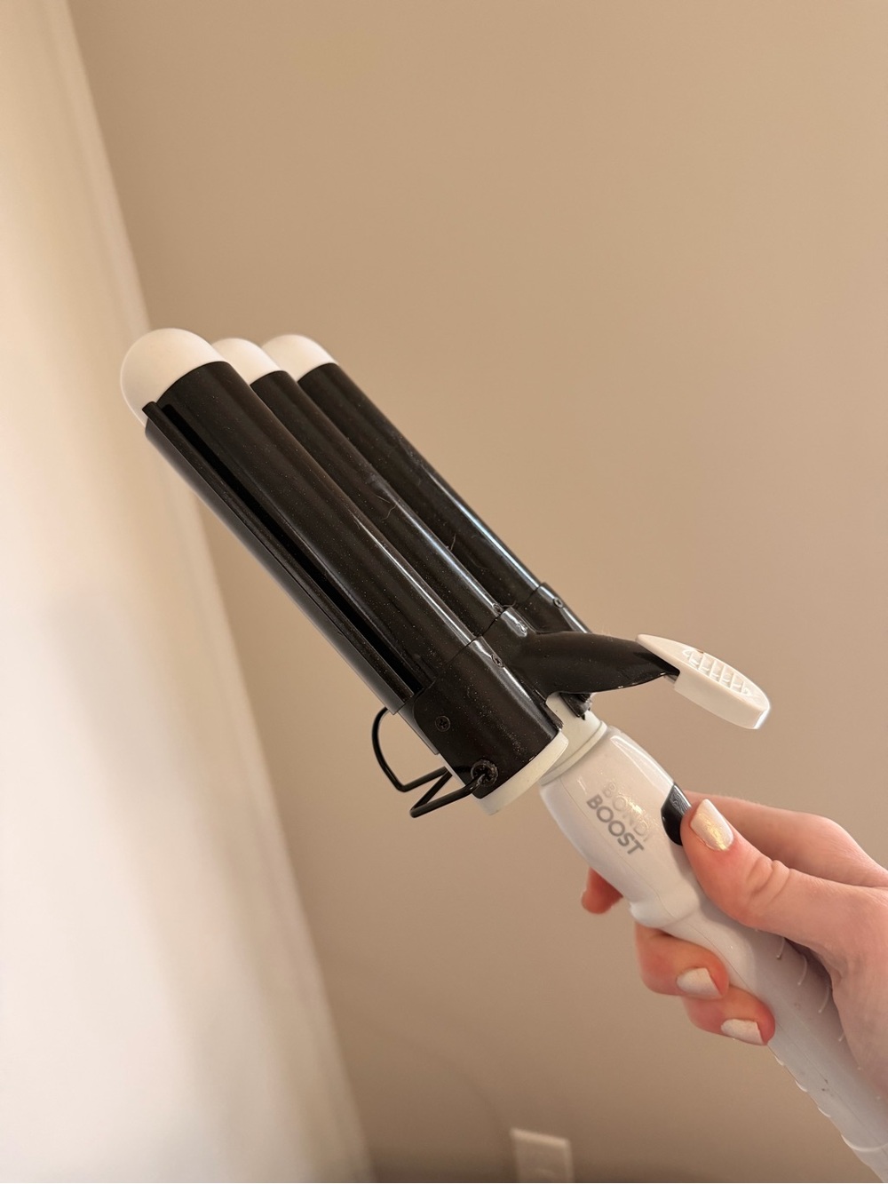 3-Bar Black and White Hair Waver - Boost